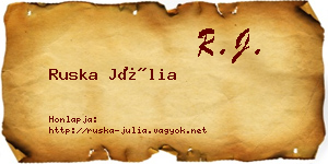 Ruska Júlia névjegykártya